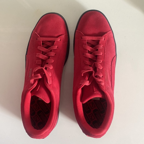 Red Suede Men’s Puma Sneakers - Worn Once Indoors - Picture 10 of 13